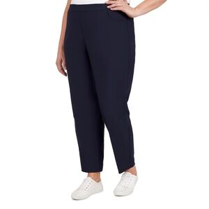 Alfred Dunner Women's Navy Proportioned Medium Allure Slim Pant